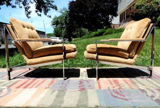 2 Chrome Lounge Chairs Cy Mann Mid Century Modern Goes Great With Milo Baughman photo