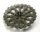 Antique Pierced Steel Button Fancy Design W/ Cut Steel Accents - 1 & 1/8 