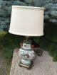 Vintage Davart Ny Lamp Asian Theme Handled Vase With Metal Base W/ Shade Lamps photo 9