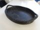 Antique Victorian Black Painted Wicker Serving Tray With Handles Chippy 21x13 Other Antique Decorative Arts photo 2