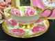Aynsley Tea Cup And Saucer Athens Wide Mouth Cabbage Roses Gold Teacup Cups & Saucers photo 5