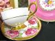 Aynsley Tea Cup And Saucer Athens Wide Mouth Cabbage Roses Gold Teacup Cups & Saucers photo 6