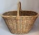Vintage Antique Large Gathering Basket Twig Vine W/ Twisted Handle Primitives photo 1
