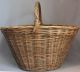 Vintage Antique Large Gathering Basket Twig Vine W/ Twisted Handle Primitives photo 2