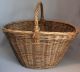 Vintage Antique Large Gathering Basket Twig Vine W/ Twisted Handle Primitives photo 7