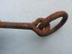 Vintage Hand Forged Iron Hitching Post Ring Horse Tie Rusty Door Pull Barn Find Primitives photo 4