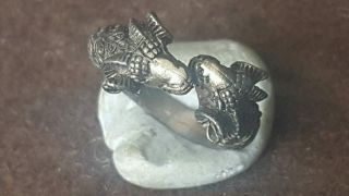 Stunning Viking Era Silver Rams Head Ring - Wearable - photo