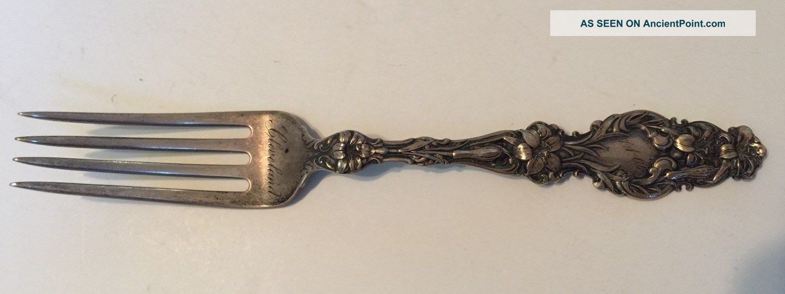 Sterling Silver Dinner Fork Monogrammed Cleveland 1 - 1 - 04 Cowell & Hubbard Co. Flatware & Silverware photo
