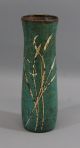Antique Arts & Crafts Sterling Cat - O - Nine Tails On Green Verdigris Copper Vase Arts & Crafts Movement photo 2