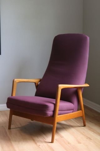 Mid Century Danish Modern Dux Sweden Alf Svensson Recliner Lounge Chair photo