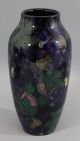 Antique 10in Royal Stanley Ware Jacobean Art Pottery Vase,  Grapes & Vines Arts & Crafts Movement photo 2