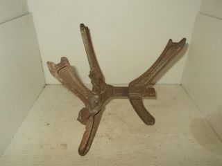 Antique Primitive Cast Iron Hot Water Tank Stand Rustic Farm Plant Stand photo