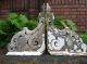 Antique Pair Victorian Corbels Brackets Architectural Salvage Chippy Paint Wood Corbels photo 1