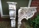 Antique Pair Victorian Corbels Brackets Architectural Salvage Chippy Paint Wood Corbels photo 7