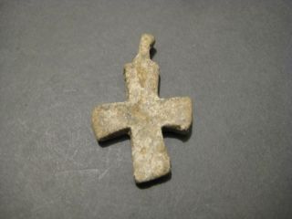 Ancient Early Byzantine (late Roman) Lead Cross Pendant photo