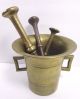 Antique Circa 1881 Bronze Brass Large Mortar & Pestle Pharmacy 3 Pestles Mortar & Pestles photo 2