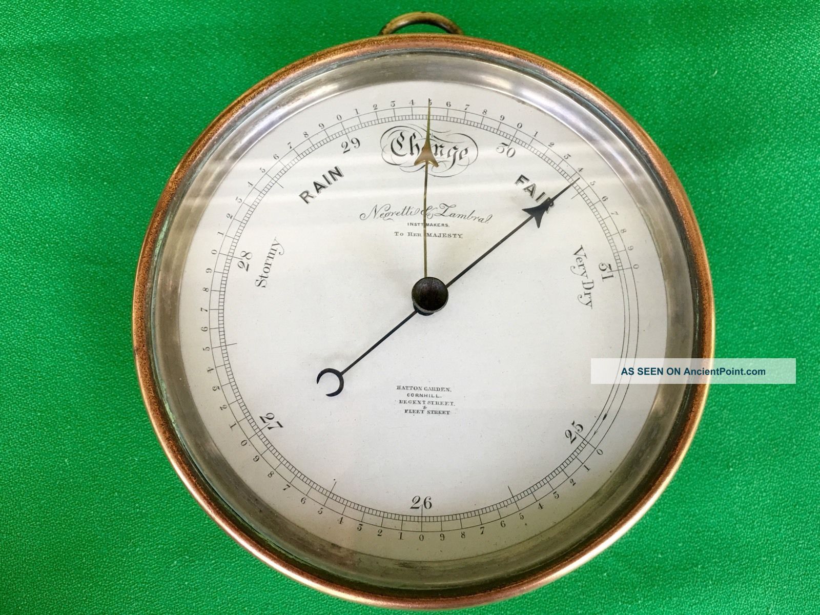 19th Century Negretti & Zambra Barometer English Oak Cradle Barometers photo