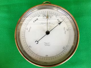 19th Century Negretti & Zambra Barometer English Oak Cradle photo