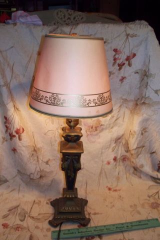 Antique Table Lamp - - Art Nouveau Theme - Order - 1900 ' S Era photo