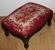 Vintage Carpet Foot Stool Small Footstool 7in Tall 1900-1950 photo 1