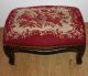 Vintage Carpet Foot Stool Small Footstool 7in Tall 1900-1950 photo 4