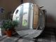 Vintage Art Deco Large Circular Bevelled Edge Etched Antique Frameless Mirror 20th Century photo 3