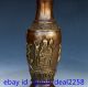 Chinese Bronze Hand Carved Longevity & Deer & Child Vase W Xuande Mark Vases photo 2