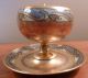 Signed Antique Gold - Encrusted With Art Deco Designs Pedestal Cup And Saucer Cups & Saucers photo 2