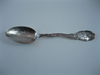 Old Block House 1779 Lexington Kentucky Sterling Silver Souvenir Spoon photo