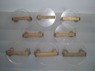 Vtg Clear Art Deco Lucite Acrylic Round Drawer Cabinet Pulls Hardware Handles photo