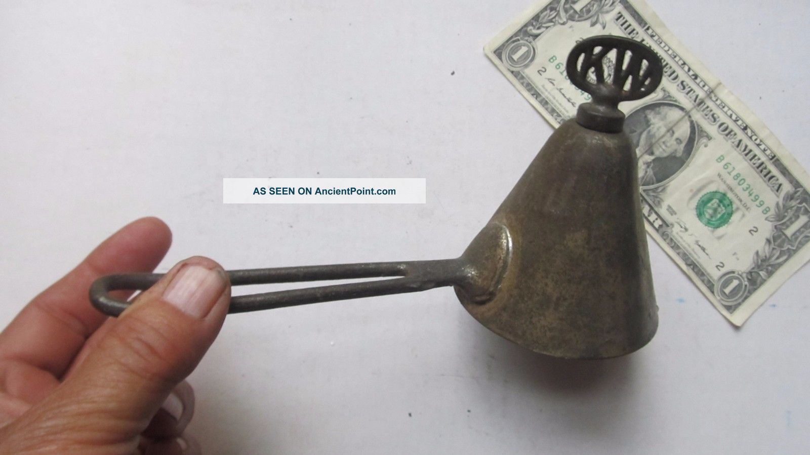 Victorian Antique Conical Tin Ice Cream Scoop,  Maker Marked Kw,  1875,  Gift Ice Boxes photo