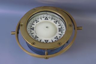 Vintage Maritime Brass Nautical Ships Compass photo