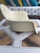 Herman Miller Charles Eames White Fiberglass Arm Shell Chair Vintage Project Post-1950 photo 3