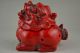 China Collectible Decor Handwork Old Red Resin Carve Dragon Incense Burner Other Antique Chinese Statues photo 3