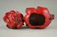 China Collectible Decor Handwork Old Red Resin Carve Dragon Incense Burner Other Antique Chinese Statues photo 6
