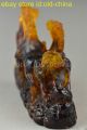 Amber Horse Statue China Collectible Decorate Handwork Carve 3 Horse Lifelike Other Antique Chinese Statues photo 4