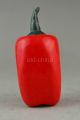 China Style Collectible Old Handwork Red Jade Carve Hot Pepper Snuff Bottle Snuff Bottles photo 2