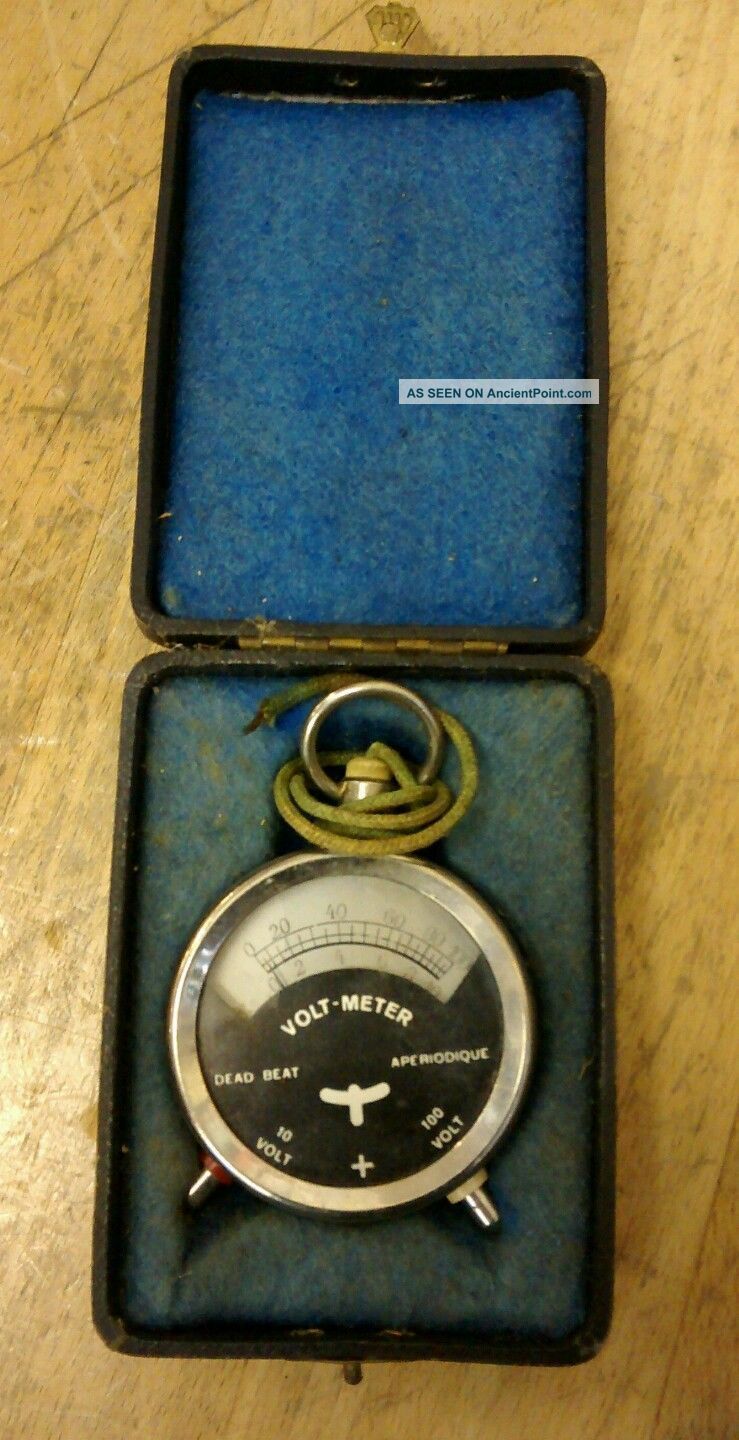 Vintage Volt Meter Gauge - Steampunk Retro Antique Cool Electricity Decorative Other Antique Science Equip photo