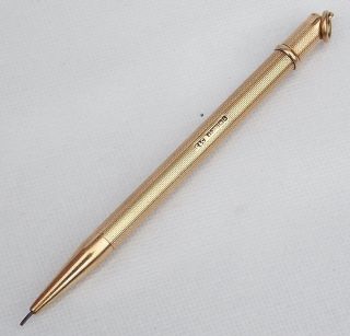 Vintage Cohen & Charles 9ct Gold Engine Turned Propelling Pencil photo