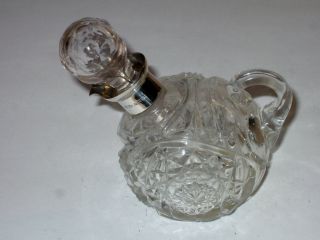 Pretty Silver Mounted Cut Glass Scent/oil Bottle.  Birmingham.  1938. photo
