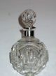 Pretty Silver Mounted Cut Glass Scent/oil Bottle.  Birmingham.  1938. Other Antique Sterling Silver photo 3