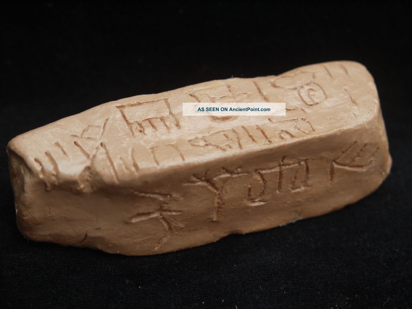 Cretan Linear A Tablet Replica Crete Greece Minoan Aegean European photo