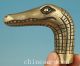 Chinese Old Brass Hand Carved Crocodile Collect Statue Cane Walking Stick Head Other Antique Chinese Statues photo 2