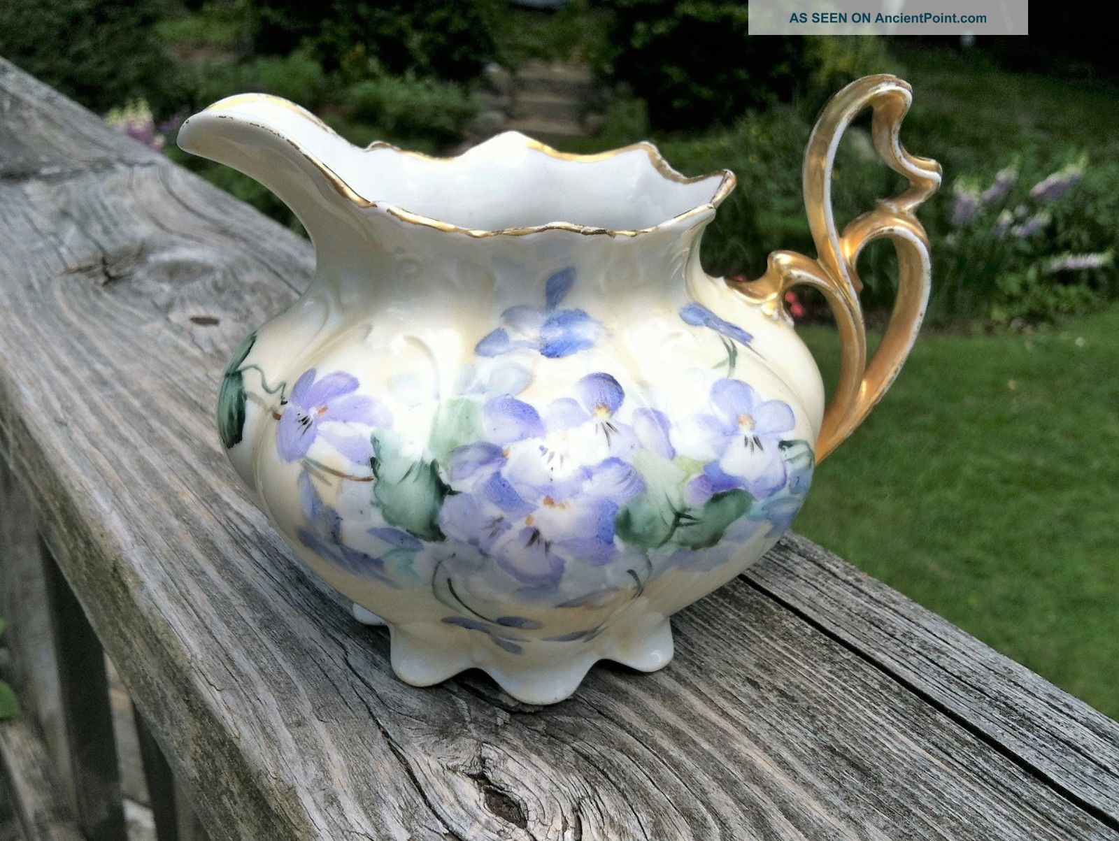 Antique 1884 - 1909 Mz Austria Bone China Creamer Hand - Painted,  Numbered & Signed Creamers & Sugar Bowls photo