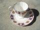 Rosina Porcelain Bone China Tea Cup/saucer W/florals - Cobalt Medallion Est 1875 Cups & Saucers photo 2