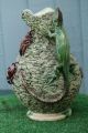 Stunning 19thc M.  Mafra Caldas Majolica Palissy Jug With Reptile Decor C1880s Vases photo 2