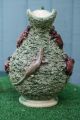 Stunning 19thc M.  Mafra Caldas Majolica Palissy Jug With Reptile Decor C1880s Vases photo 6