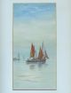 T.  Mortimer Antique British Seascape Painting Thames Barges Sails Signed 2 Of 2 Other Maritime Antiques photo 1