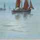 T.  Mortimer Antique British Seascape Painting Thames Barges Sails Signed 2 Of 2 Other Maritime Antiques photo 3