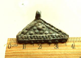 Ancient Medieval Bronze Pendant - Amulet (559) photo